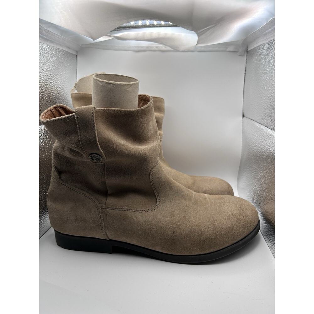 Birkenstock Sarnia Waxed Suede Slouch Boots Comfort Zip Womens 41 10 Booties